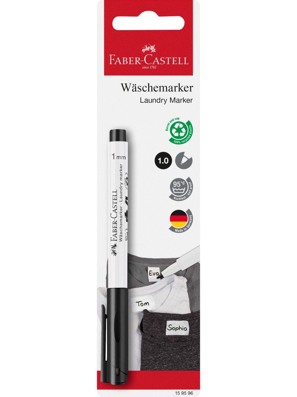 Faber-Castell Textilmarker Wäschemarker schwarz mit Rundspitze