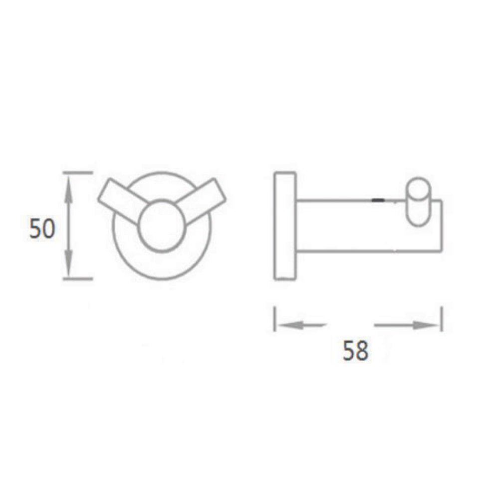 Aloni Handtuchhalter CR2111-BG, Aloni Doppel Wandhaken Gold gebürstet