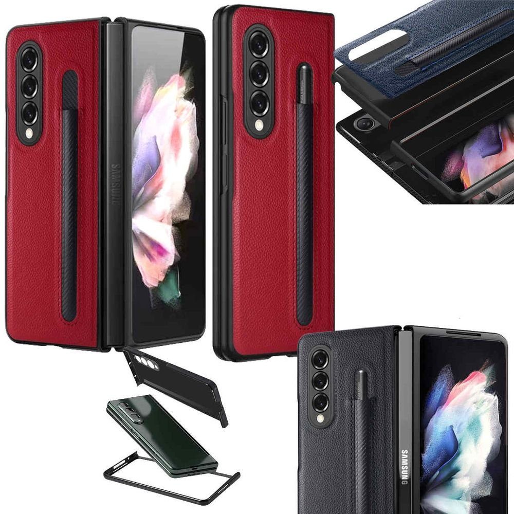Wigento Handyhülle »Für Samsung Galaxy Z Fold3 5G Kunstleder Cover mit  Stift Halterung Handy Tasche Hülle Etuis Rot« online kaufen | OTTO