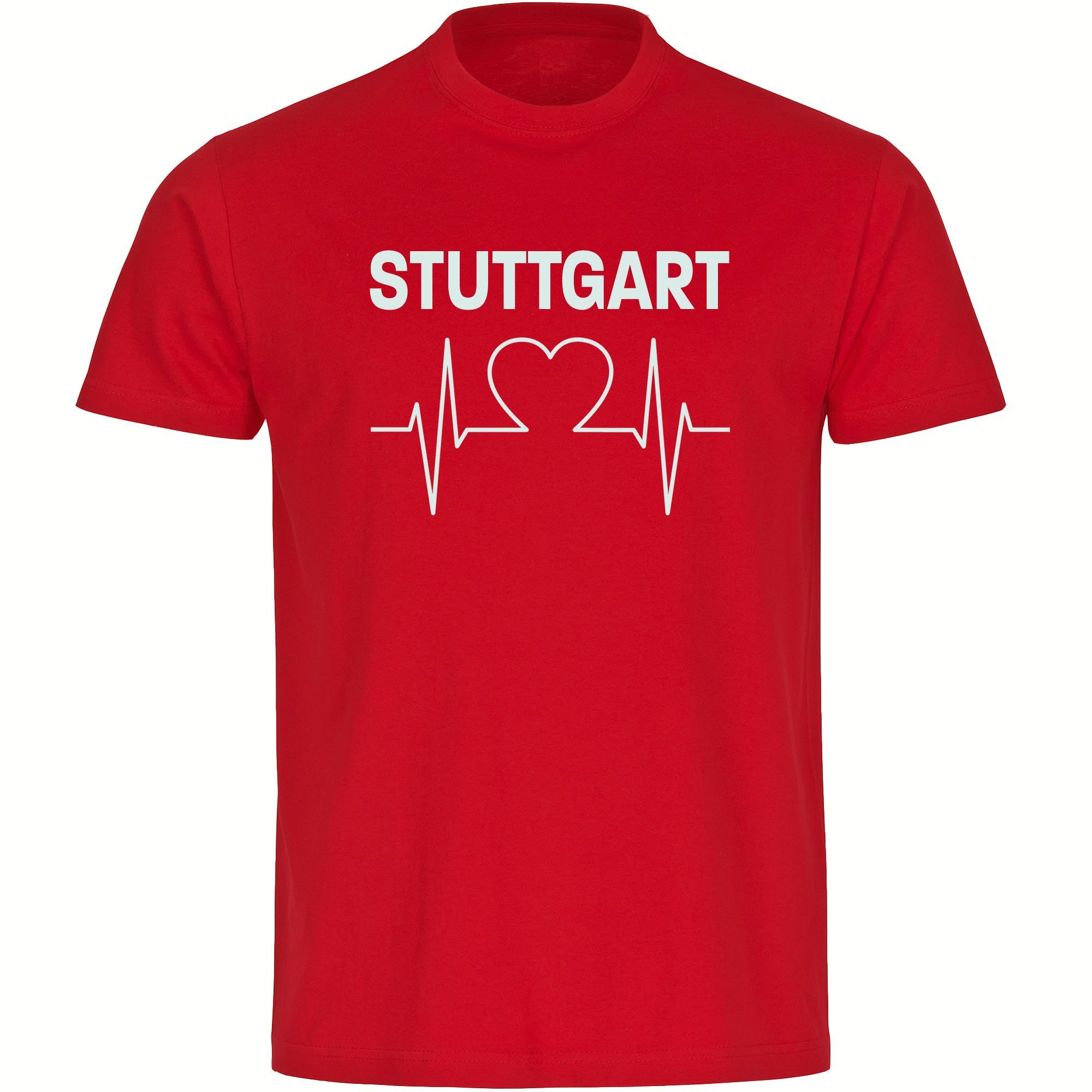 multifanshop T-Shirt Herren Stuttgart - Herzschlag - Männer