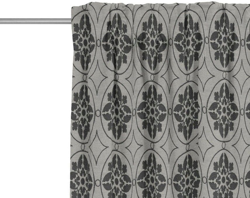 Romantic Vorhang Jacquard, Puligny, St), Multifunktionsband blickdicht, nachhaltig (1 schwarz/beige aus Adam, Bio-Baumwolle