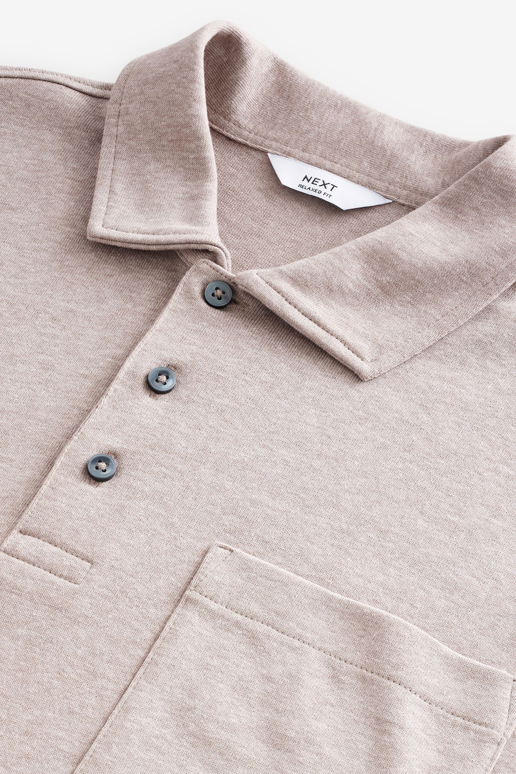 Next Langarm-Poloshirt Langärmeliges Polo-Shirt aus schwerem günstig online kaufen