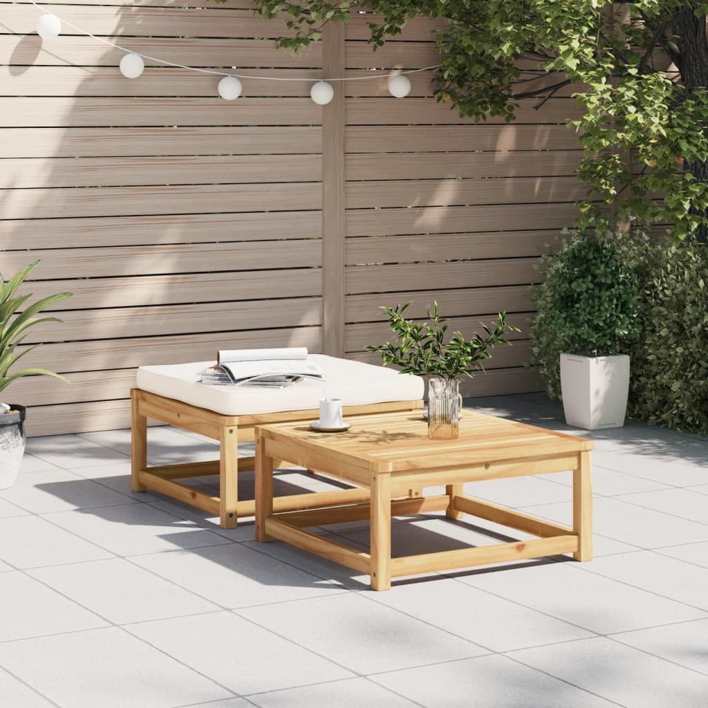 vidaXL Sofaelement Gartenhocker mit Kissen Massivholz günstig online kaufen