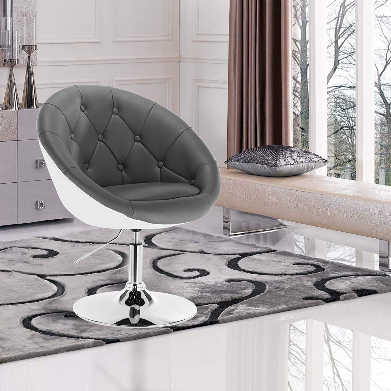 Woltu Esszimmersessel (1-St), Barsessel Loungesessel mit Lehne, Kunstleder günstig online kaufen