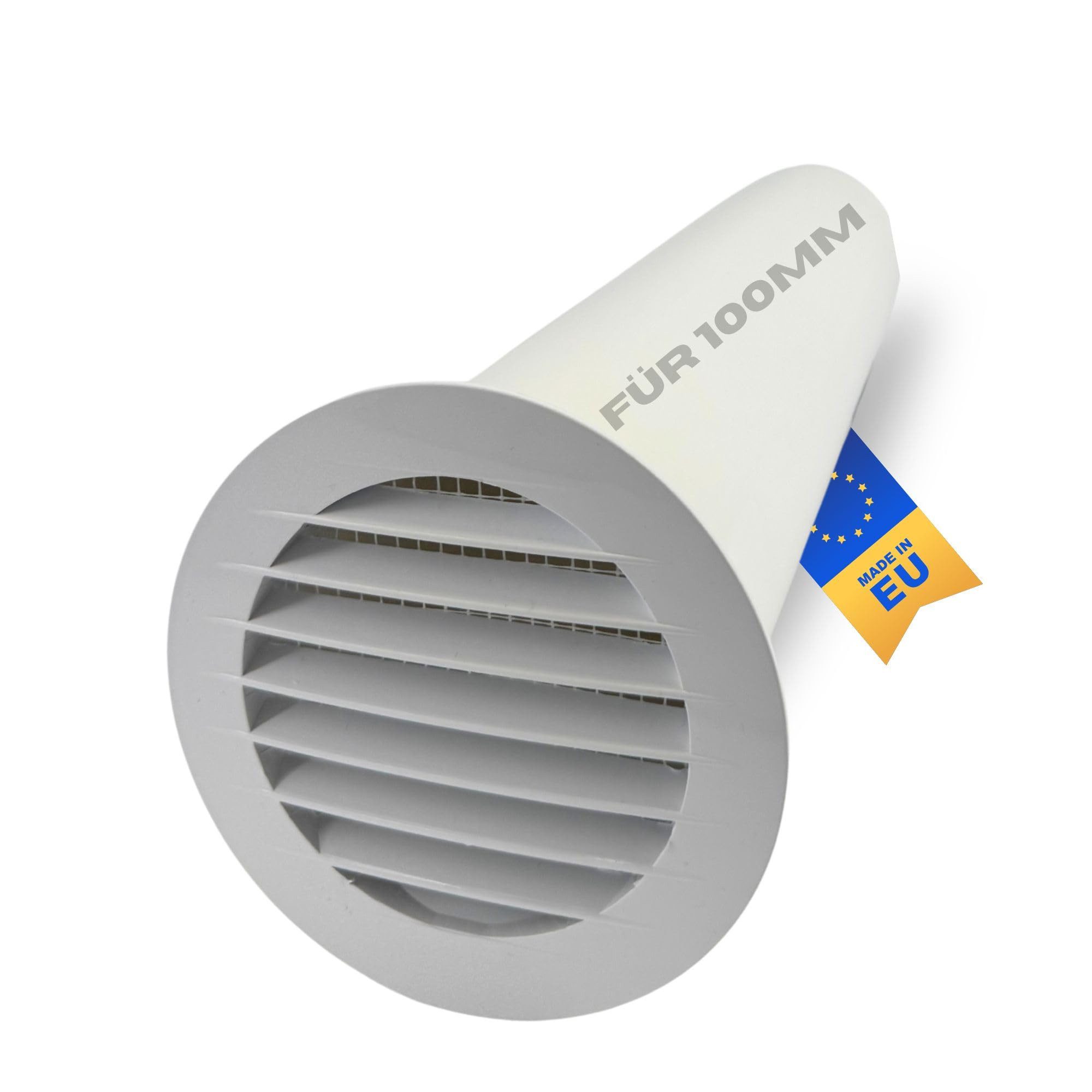 TronicXL Leerrohr Abluftgitter + Rohr 104mm 50cm für 100mm Lüfter Abluft Ventilator, Abluftrohr Mauer Durchführung Grow