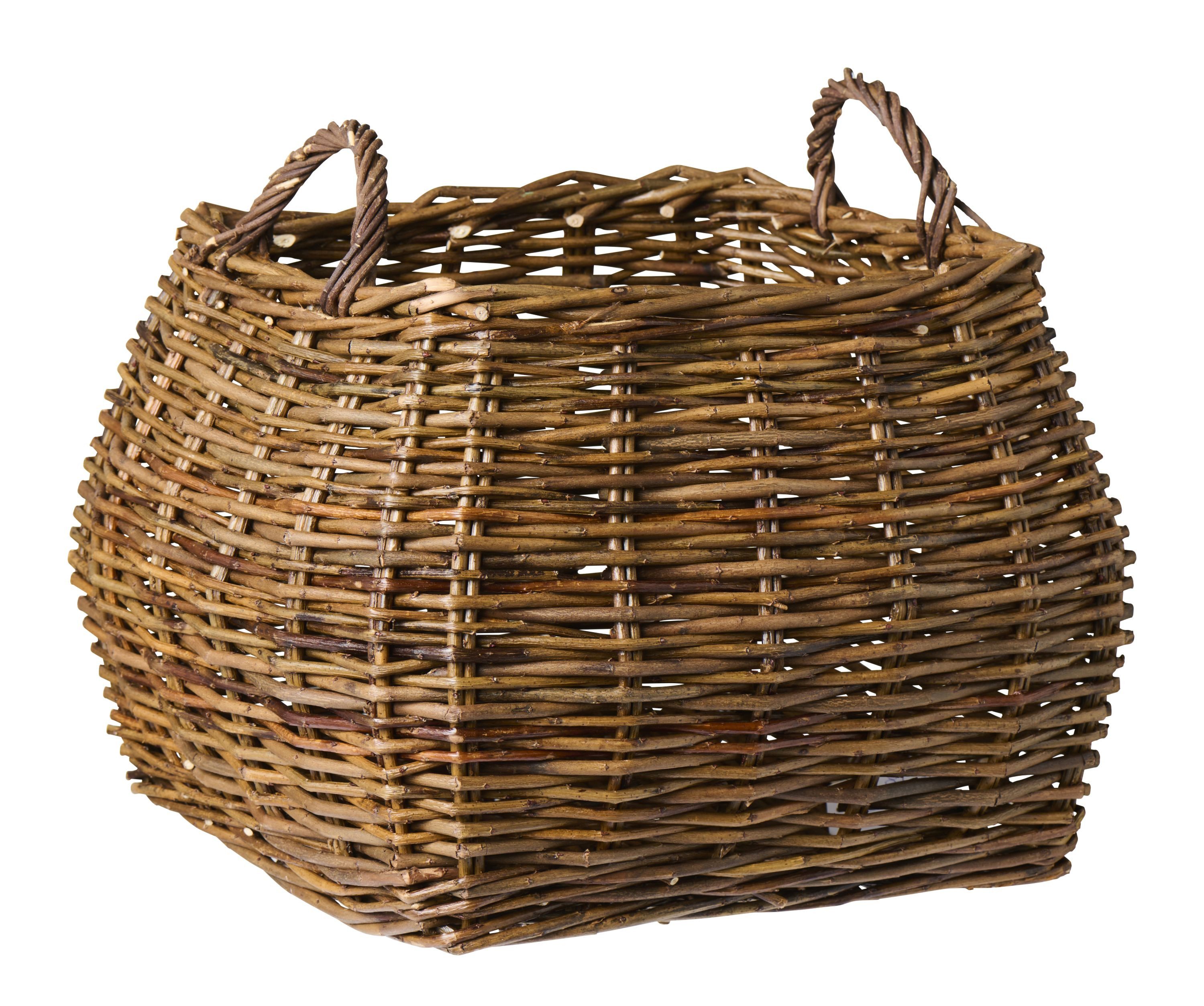 Ib Laursen Dekokorb Ib Laursen - Korb Weidenkorb mit Henkel Viereckig Braun 39x39x37cm