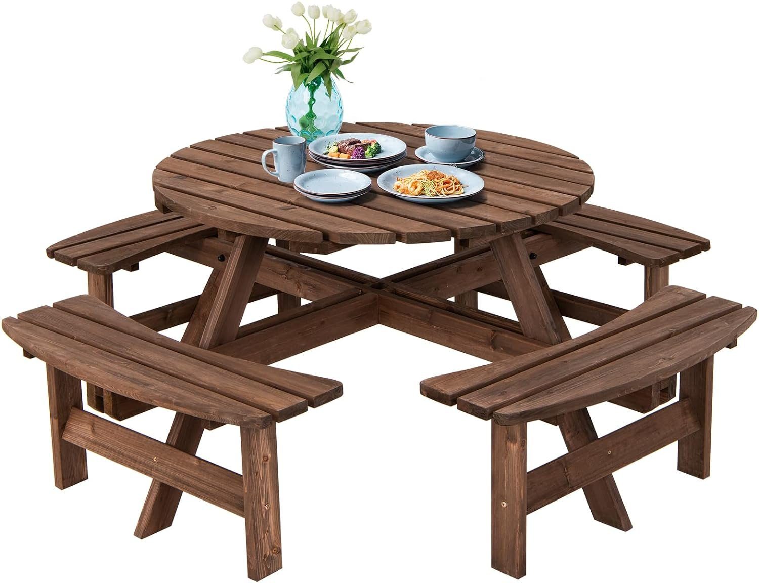 KOMFOTTEU Sitzgruppe Gartenmöbel, mit 4 Bänken, für Camping, Picknick & Party