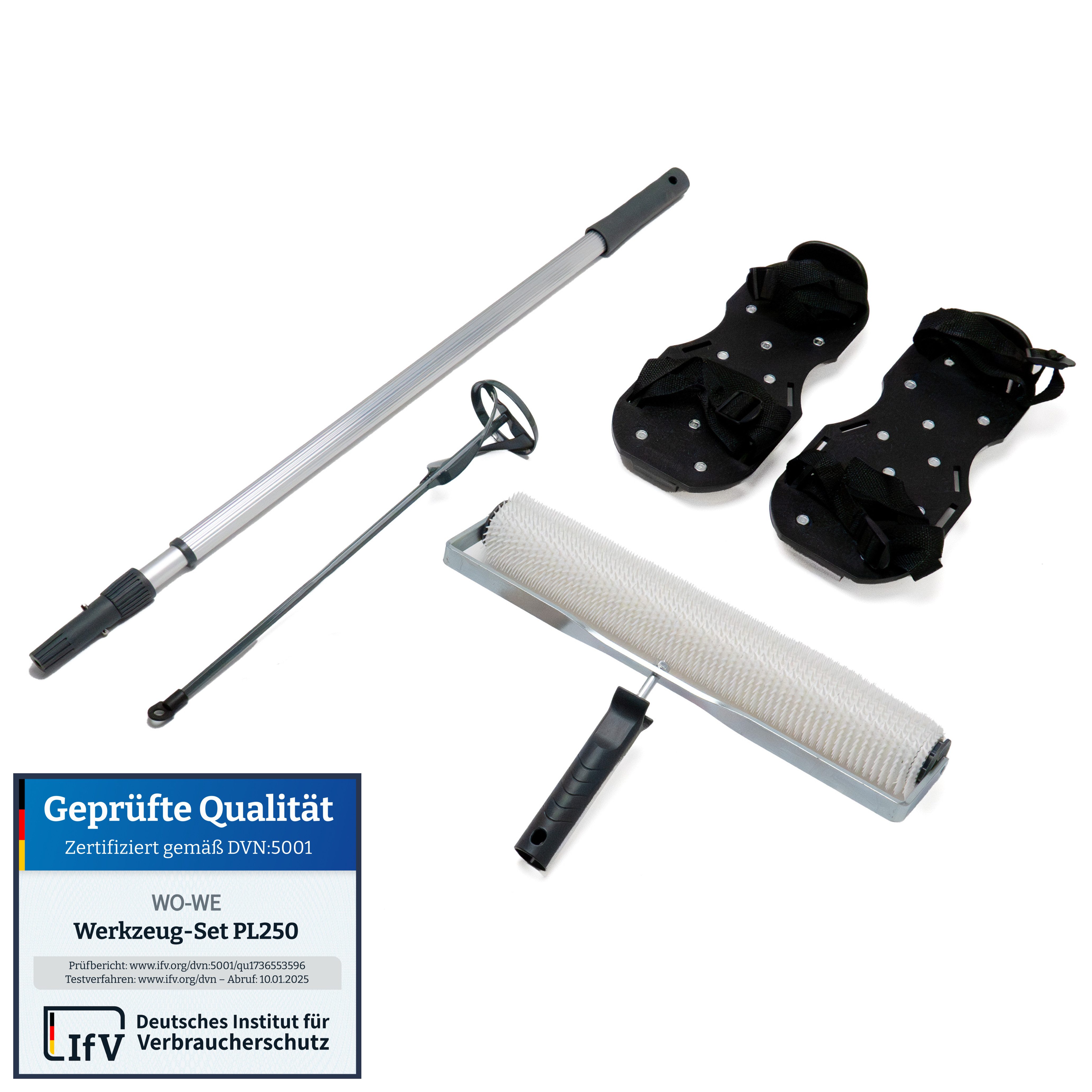 WO-WE Malerset Epoxidharz Bodenbeschichtung Werkzeug Set Ausgleichsmasse Kit PL250, (Set), 4-teilig, Epoxidharz Bodenbeschichtung Werkzeug Set