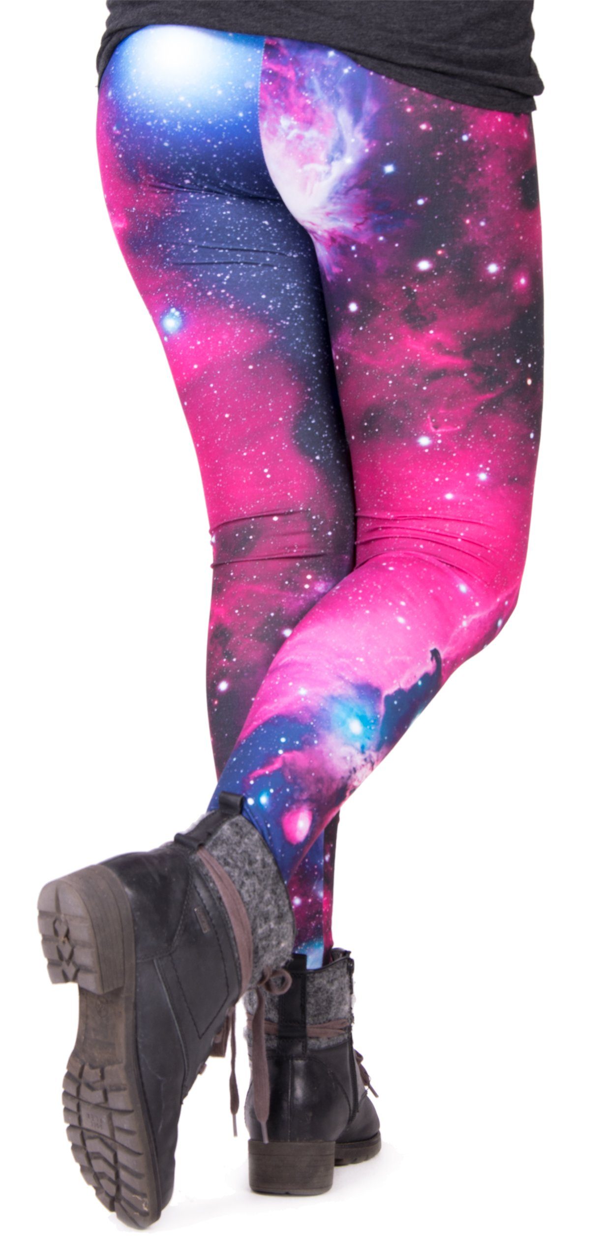 cosey Leggings Festival Leggings mit buntem Allover-Print, 2 Größen (XS–S & M–L) (36/M bis 40/L) Galaxy