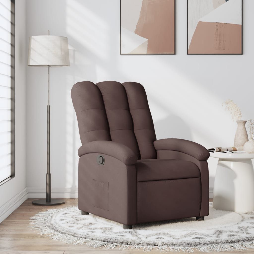 vidaXL Sessel Relaxsessel Dunkelbraun Stoff (1-St)