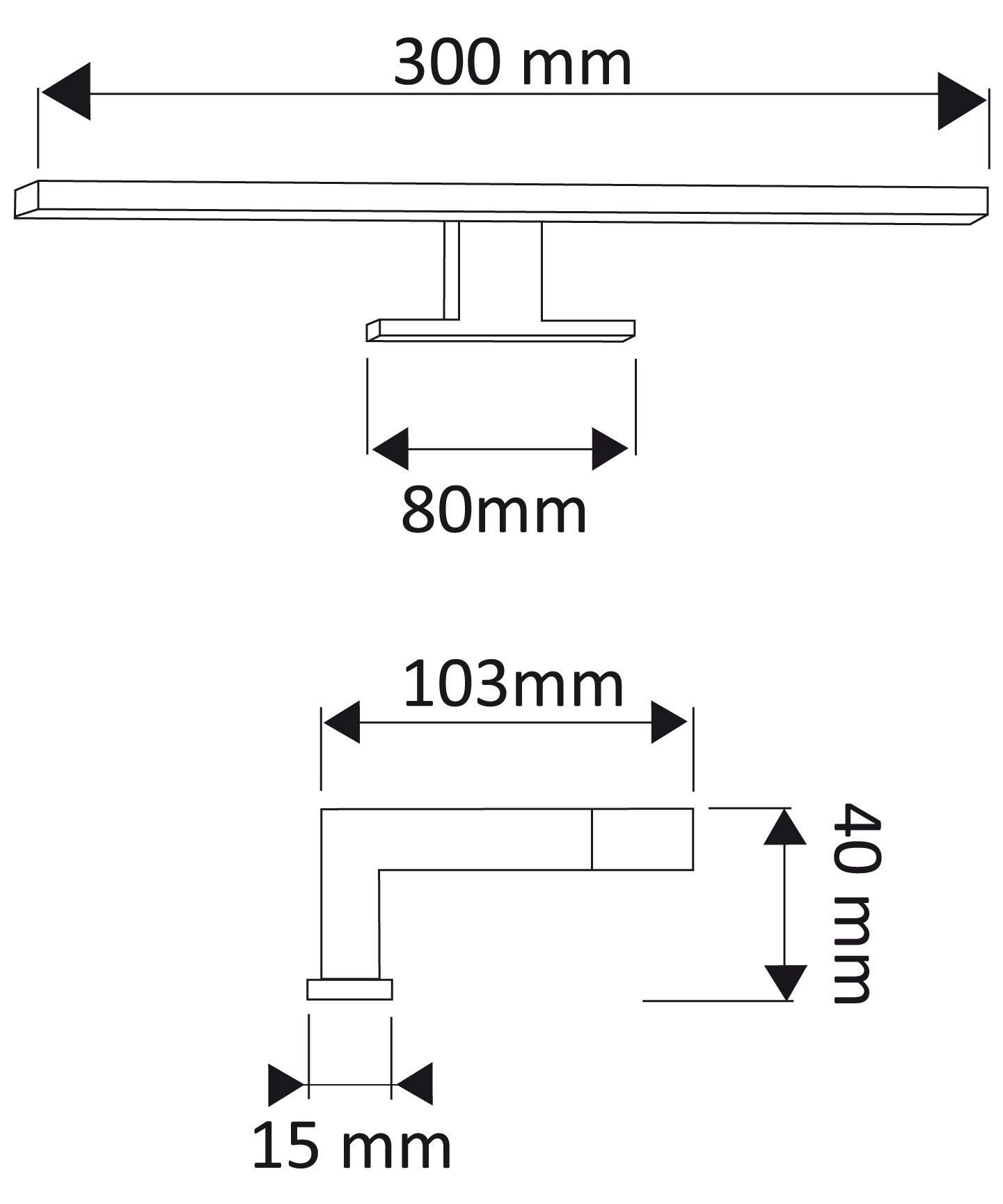 Magnolia Home LED Spiegelleuchte LED-Leuchte 30cm für Spiegel und Spiegelschränke – Bild 5 von 5