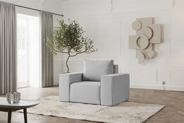 Fun Möbel Polstergarnitur Sofa-Set Designersofa ESTELLE 3-2-1 Sofagarnitur mit Schlaffunktion, (Rücken echt bezogen), mit Schlaffunktion und Bettkasten