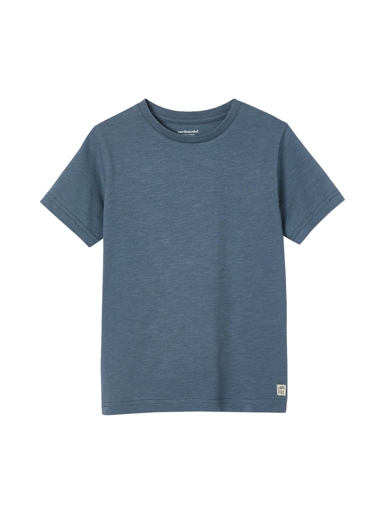 vertbaudet T-Shirt Jungen T-Shirt BASIC Zierlabel am Saum