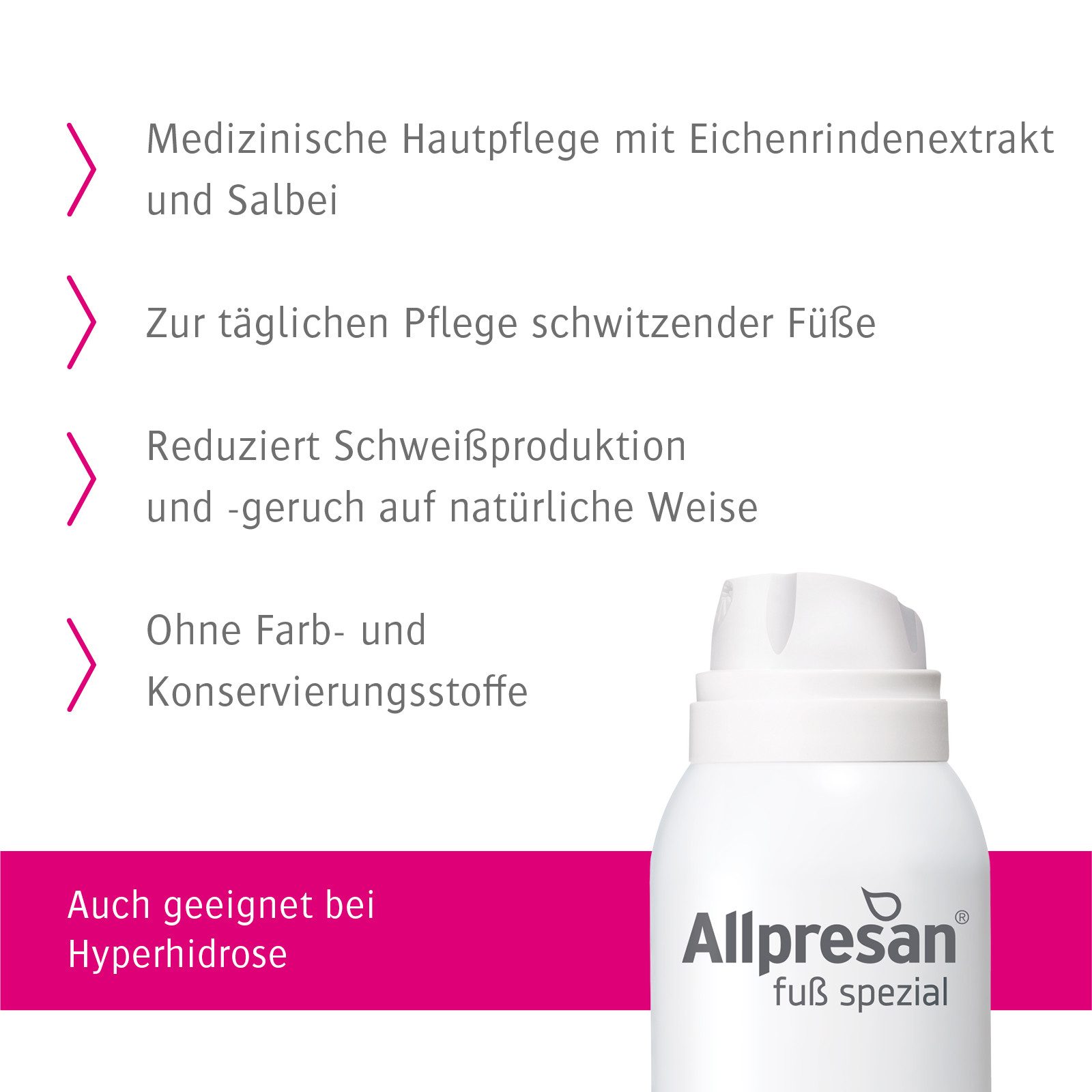 Allpresan Fußschaum Allpresan Fuß spezial Nr. 5 Schaum-Creme Schwitzende Füße 125ml Mit Eichenrindenextrakt & Salbei, 1-tlg., Reduziert die Schweißproduktion / Fußgeruch auf natürliche Weise