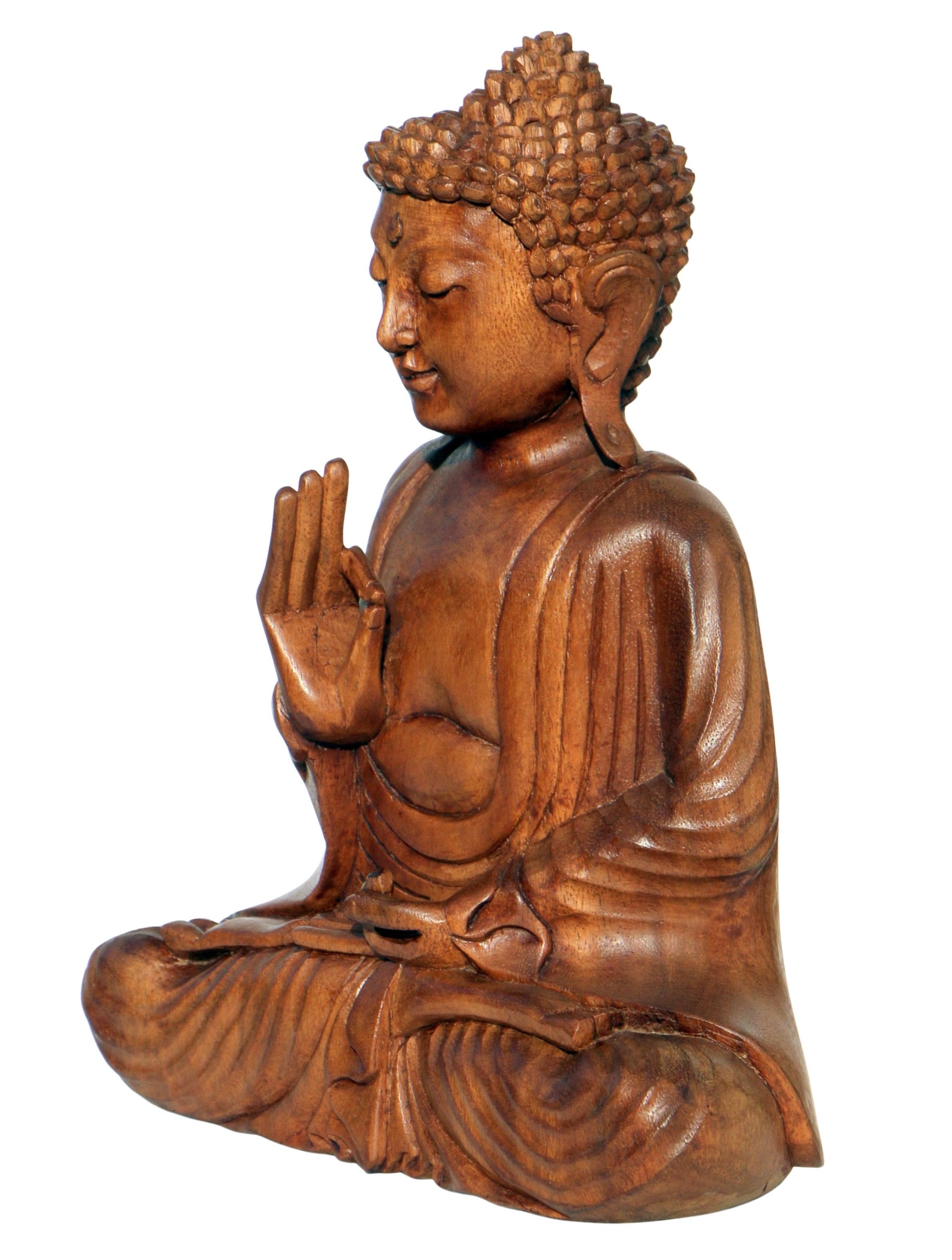 Wogeka Buddhafigur Meditation Buddha Holz-Figur Feng günstig online kaufen