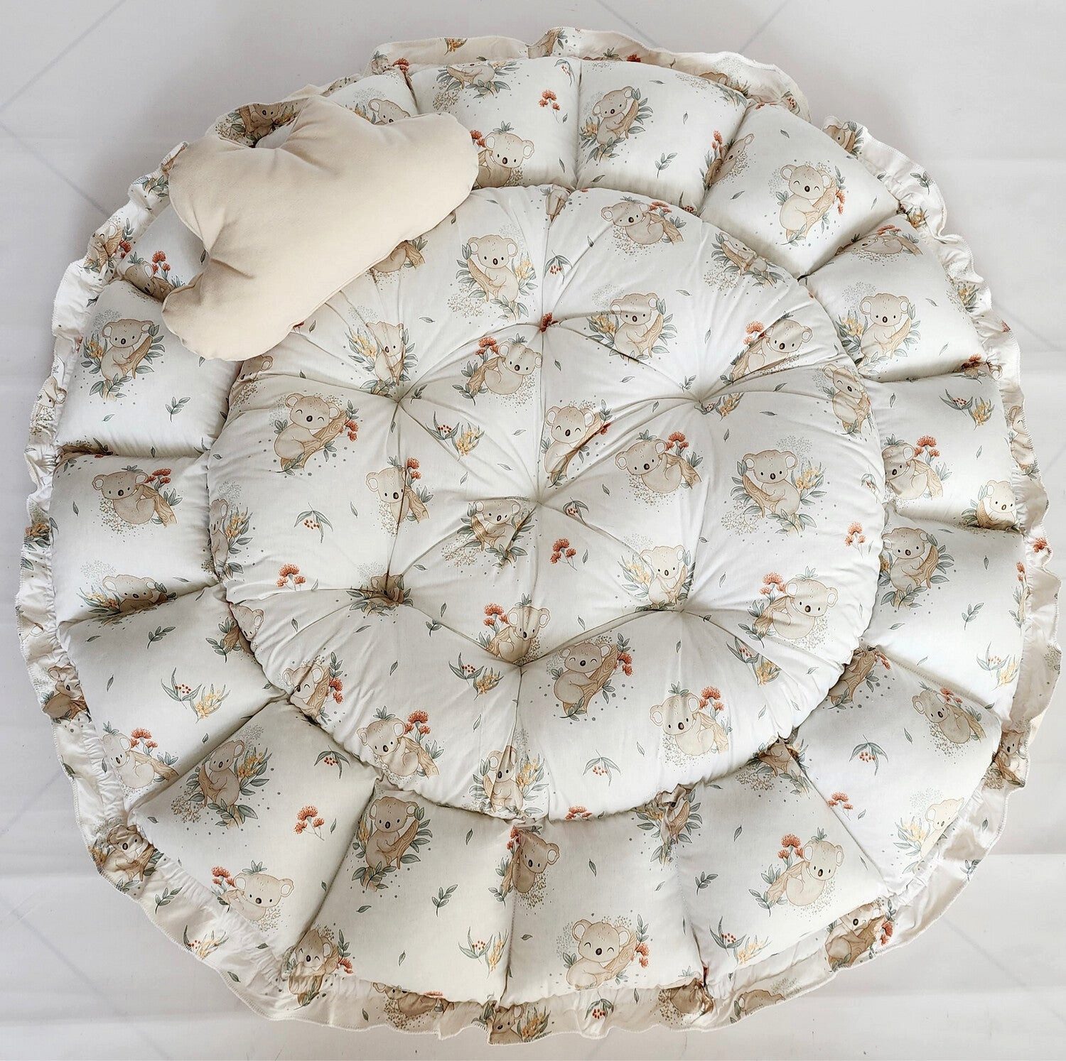 Baby Fancyroom Bettnestchen 2in1 Spielmatte Nestchen Babynestchen Babynest Kuschelnest, (4-tlg. Set mit 3 Motivkissen, dicke Spielmatte Krabbeldecke Spieldecke Kuschelnest), Handmade with Love