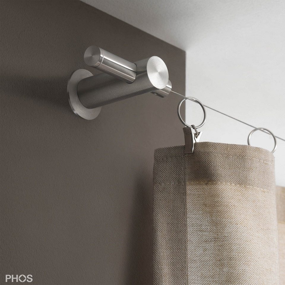 PHOS Design Seilspanngarnitur : Axial-Laterales Seilspannsystem aus Edelstahl, (zur Wand- oder Deckenmontage), - 100% Made in Germany