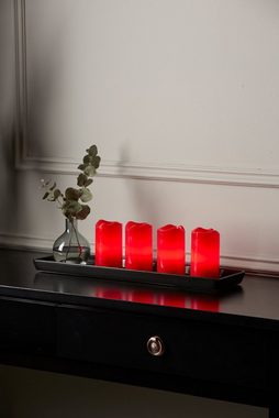 EGLO LED-Kerze Advent, 4er Set LED Wachskerzen, Timer-Funktion und Fernbedienung, 10 cm, rot