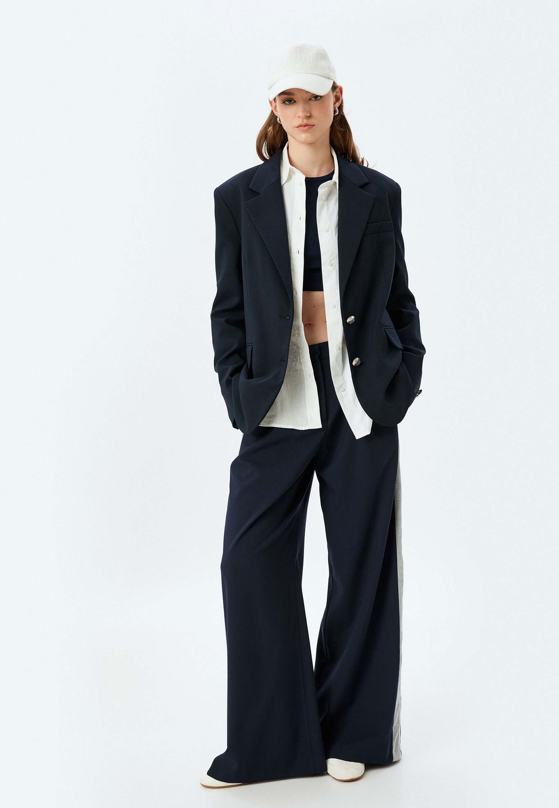 Koton Anzughose Normale Leibhöhe Wide Leg Anzughose günstig online kaufen