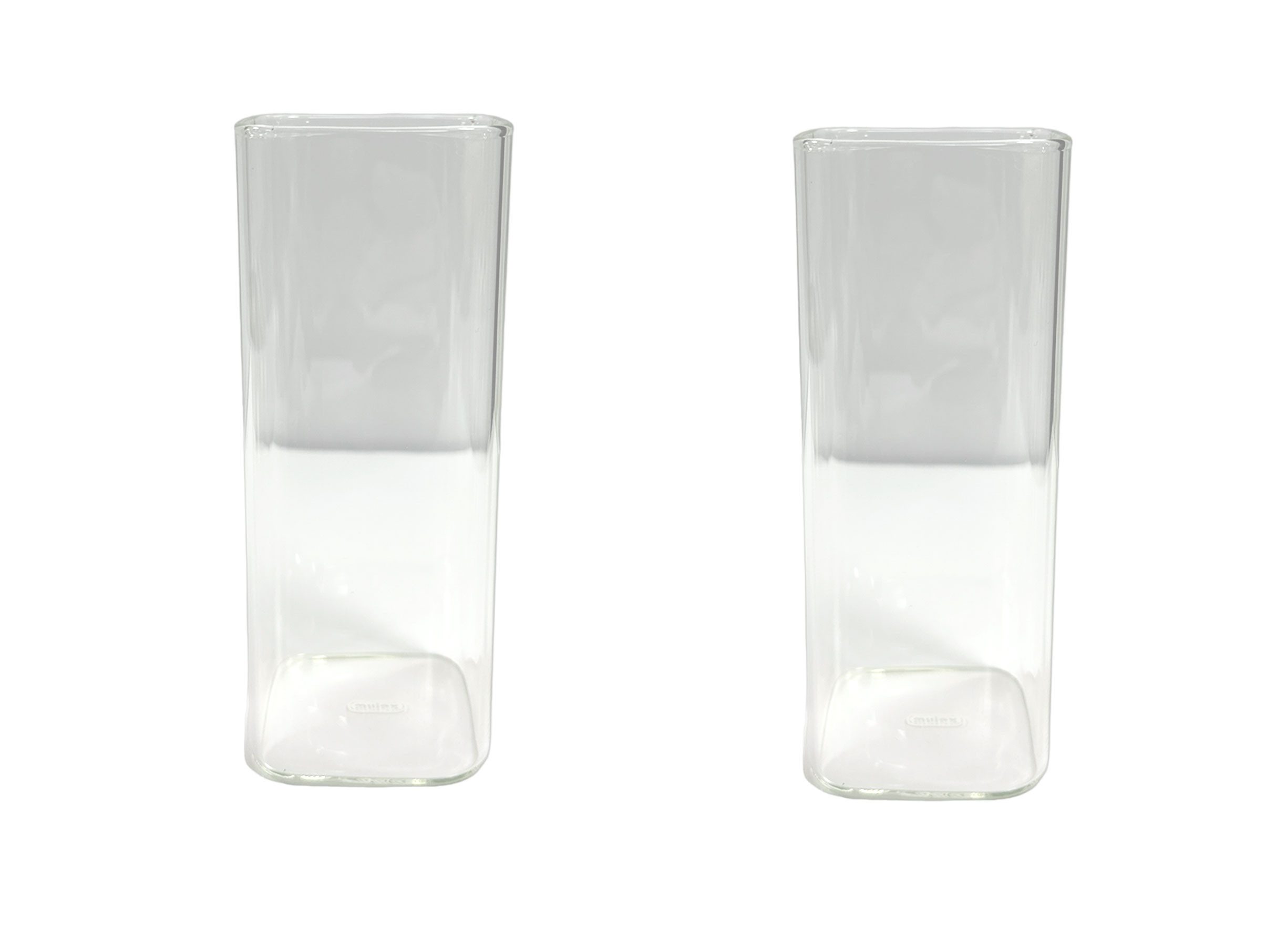 Mulex Gläser-Set Mulex, Glas, rechteckiges quadratisches Glas mit rundem Rand