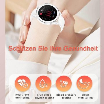 findtime Smartwatch (1,32 Zoll, Android, iOS), mit Lautsprecher,Fitnessuhr,Sportuhren Pulsuhr,Blutdruck Schlafmonitor