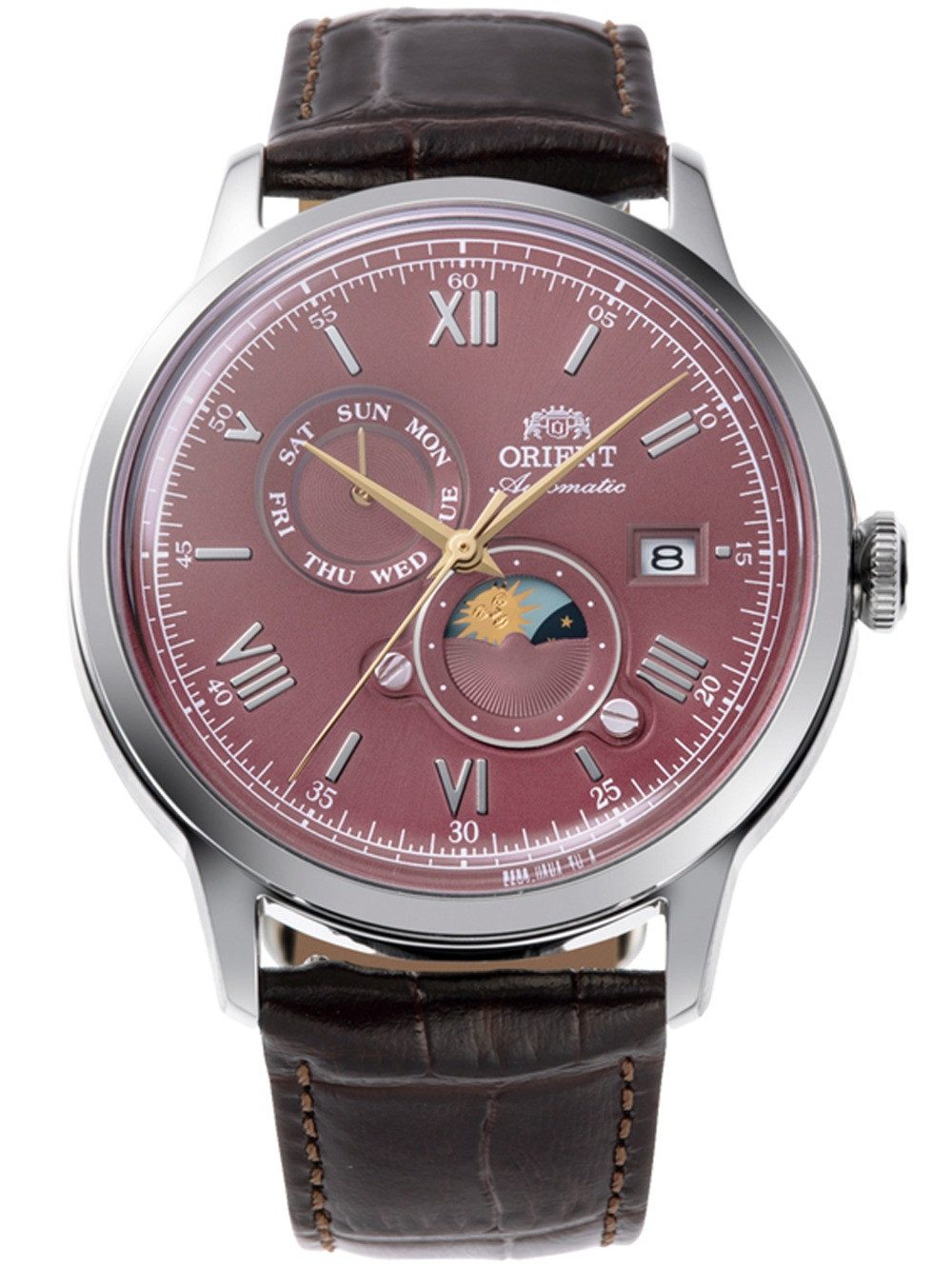 Orient Automatikuhr Orient RA-AK0807R30B Herrenuhr Bambino Sun & Moon Automatik 41mm 3ATM Orient RA-AK0807R30B Herrenuhr Bambino Sun & Moon Automatik 41mm 3ATM