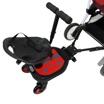 Eichhorn Kinderwagen Buggyboard Eichhorn Ladybug Rider (Geschwisterboard für Kleinkinder), mit abnehmbarem Sitz und Lenkstange zum festhalten