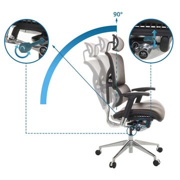 hjh OFFICE Drehstuhl Luxus Chefsessel ERGO-U2 L Leder (1 St), Bürostuhl ergonomisch