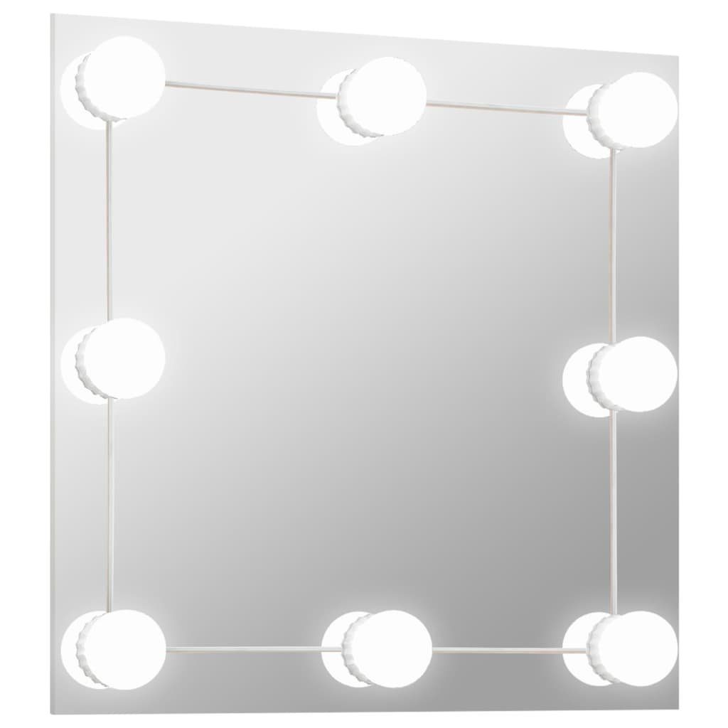 vidaXL Spiegel Wandspiegel mit LED-Beleuchtung Quadratisch Glas (1-St)