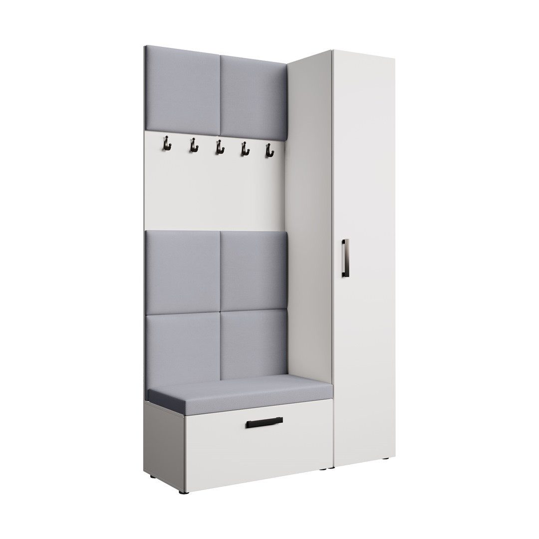 Beautysofa Garderobenschrank mit schmalem eintürigen Kleiderschrank mit Kleiderstange MARGARET I+IV (in 2 Breiten zur Auswahl) mit schmalem 1-türigen Kleiderschrank
