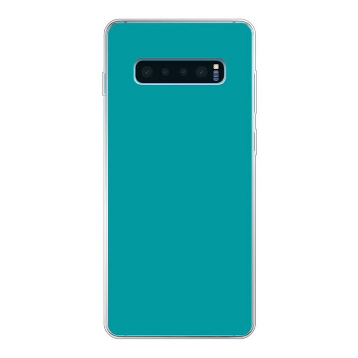 MuchoWow Handyhülle Blau - Aqua - Muster Phone Case Handyhülle Samsung Galaxy S10+ Silikon Schutzhülle