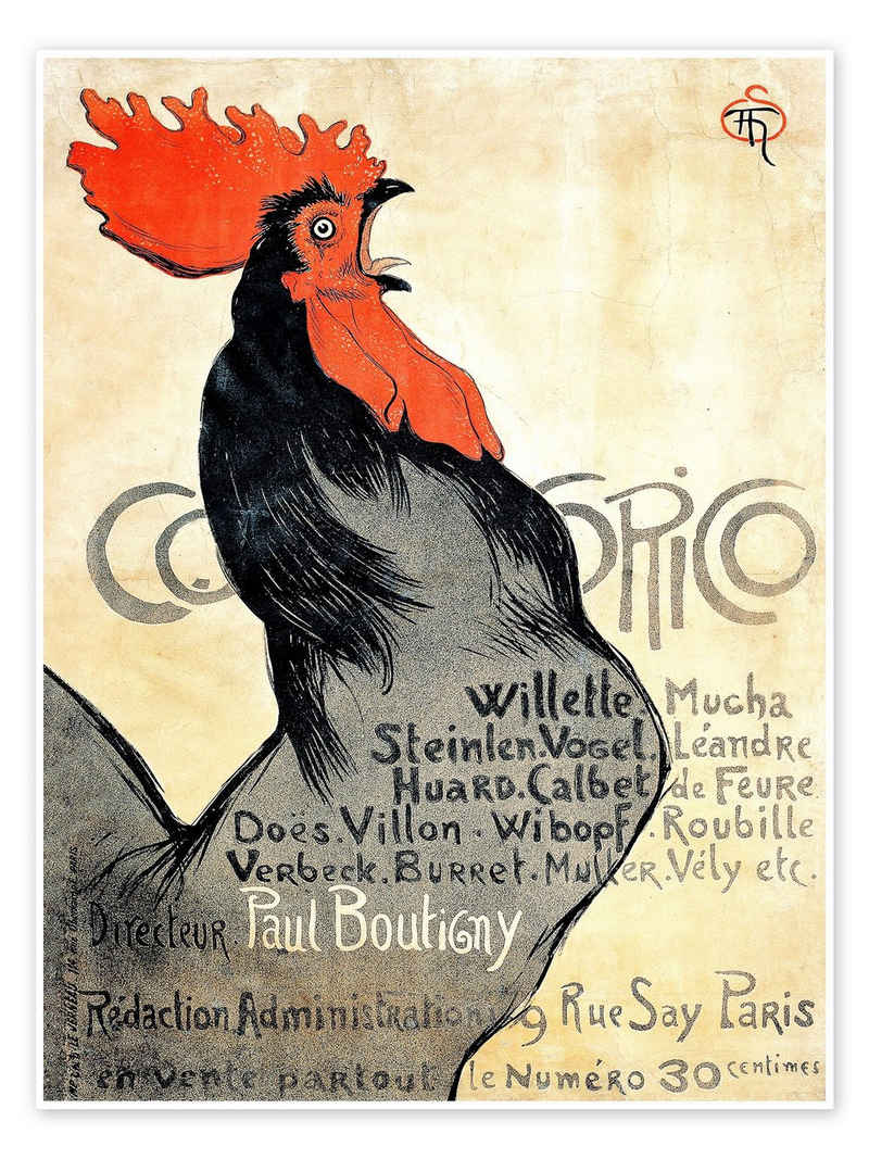 Posterlounge Poster Théophile-Alexandre Steinlen, Cocorico, Malerei