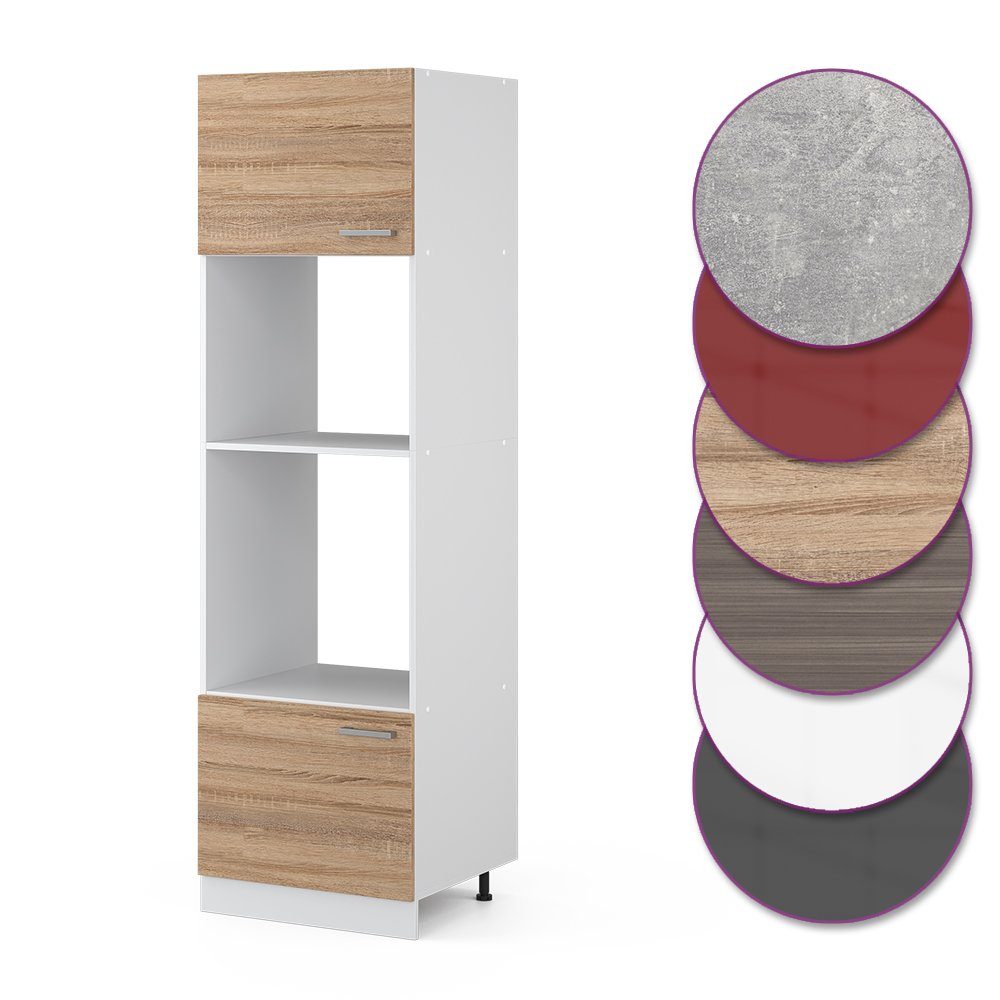 Vicco Mikrowellenumbauschrank R-Line, Sonoma/Weiß, 60 cm (1-St) – Bild 5 von 5