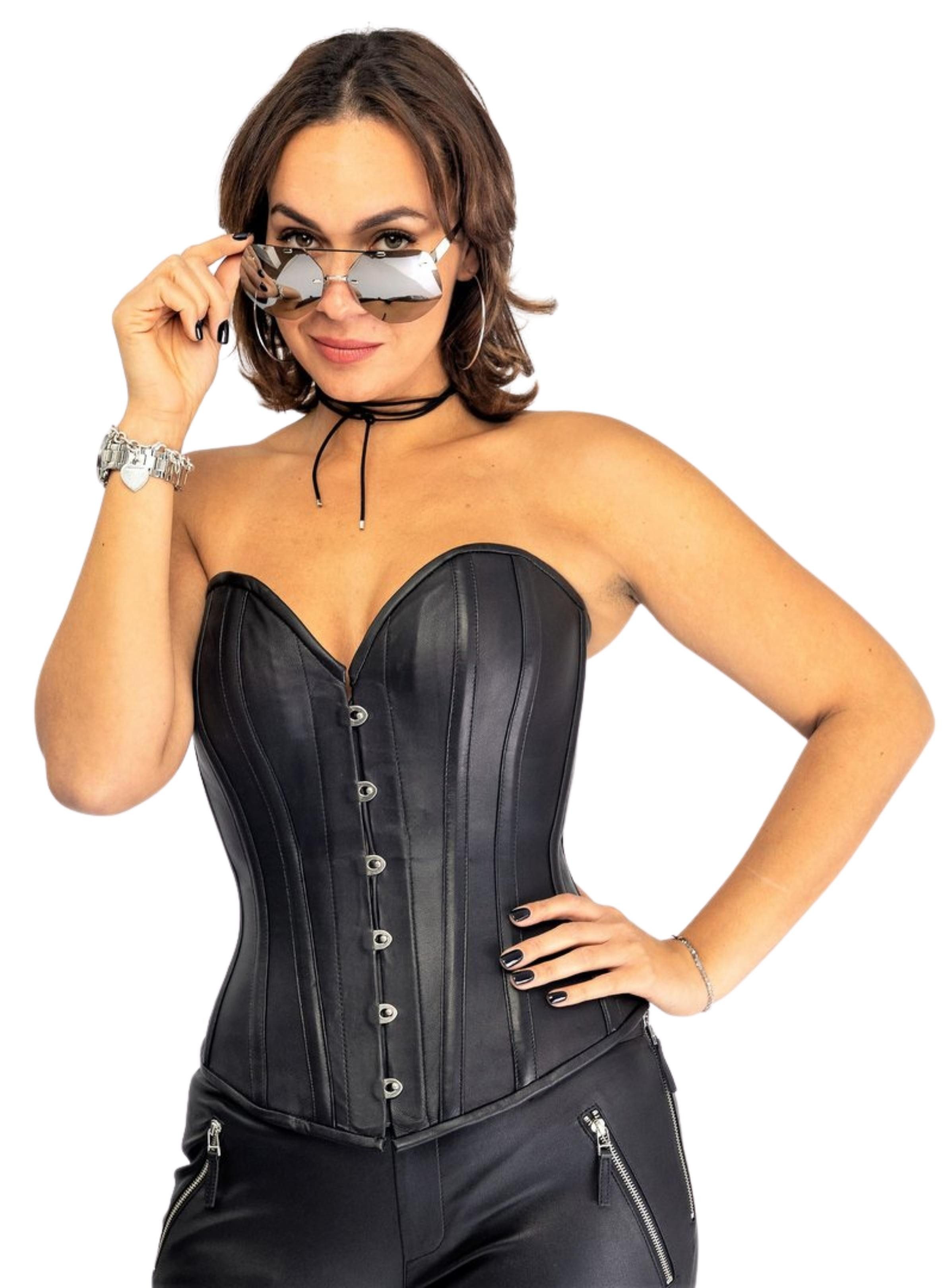 Be Noble Lederweste Korsett Korsett aus Lammappa Leder mit Schnürungen günstig online kaufen