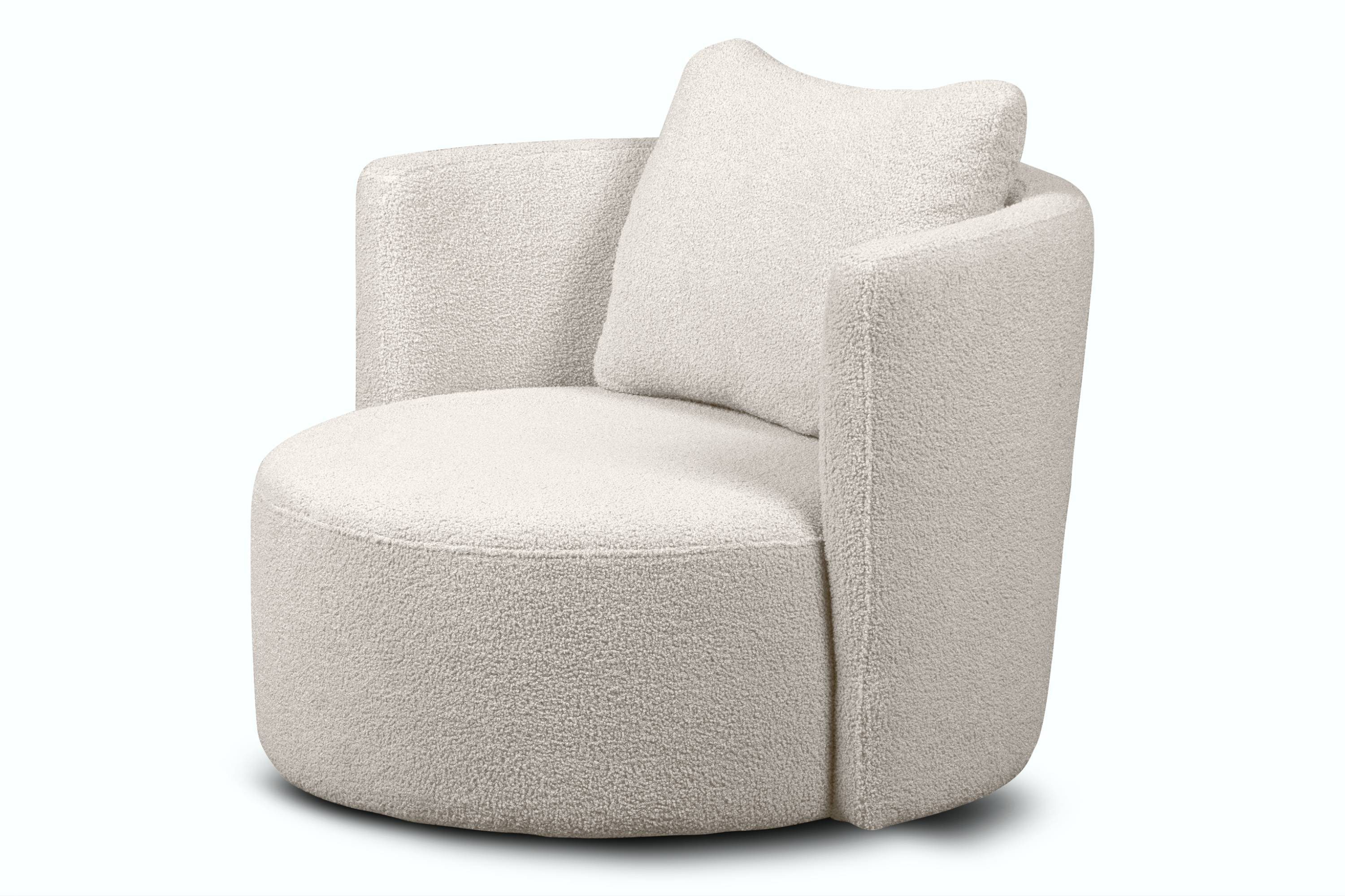 KONSIMO® Drehsessel Loungesessel RAGGI, mit 360° Drehfunktion, inklusive dekorativem Kissen, Modern