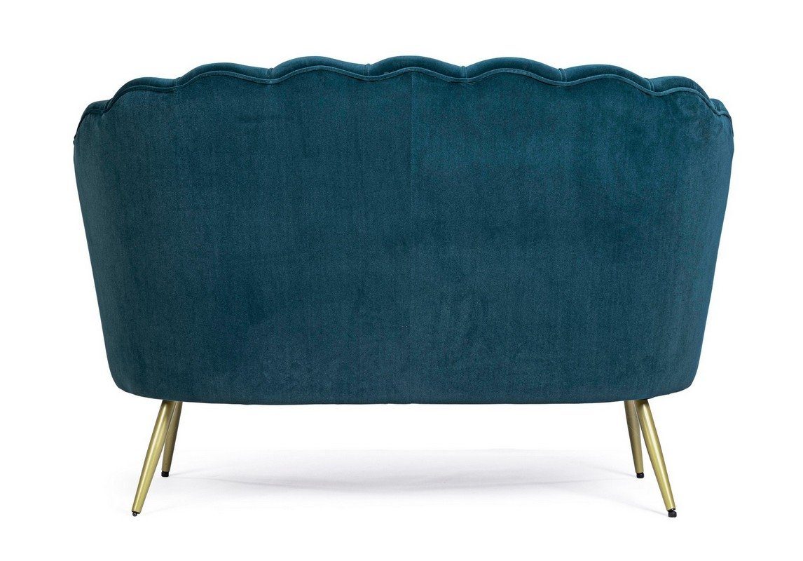 Giliola Sofa Couch 130x83x77cm Sofa Polster Sofa Blau Natur24