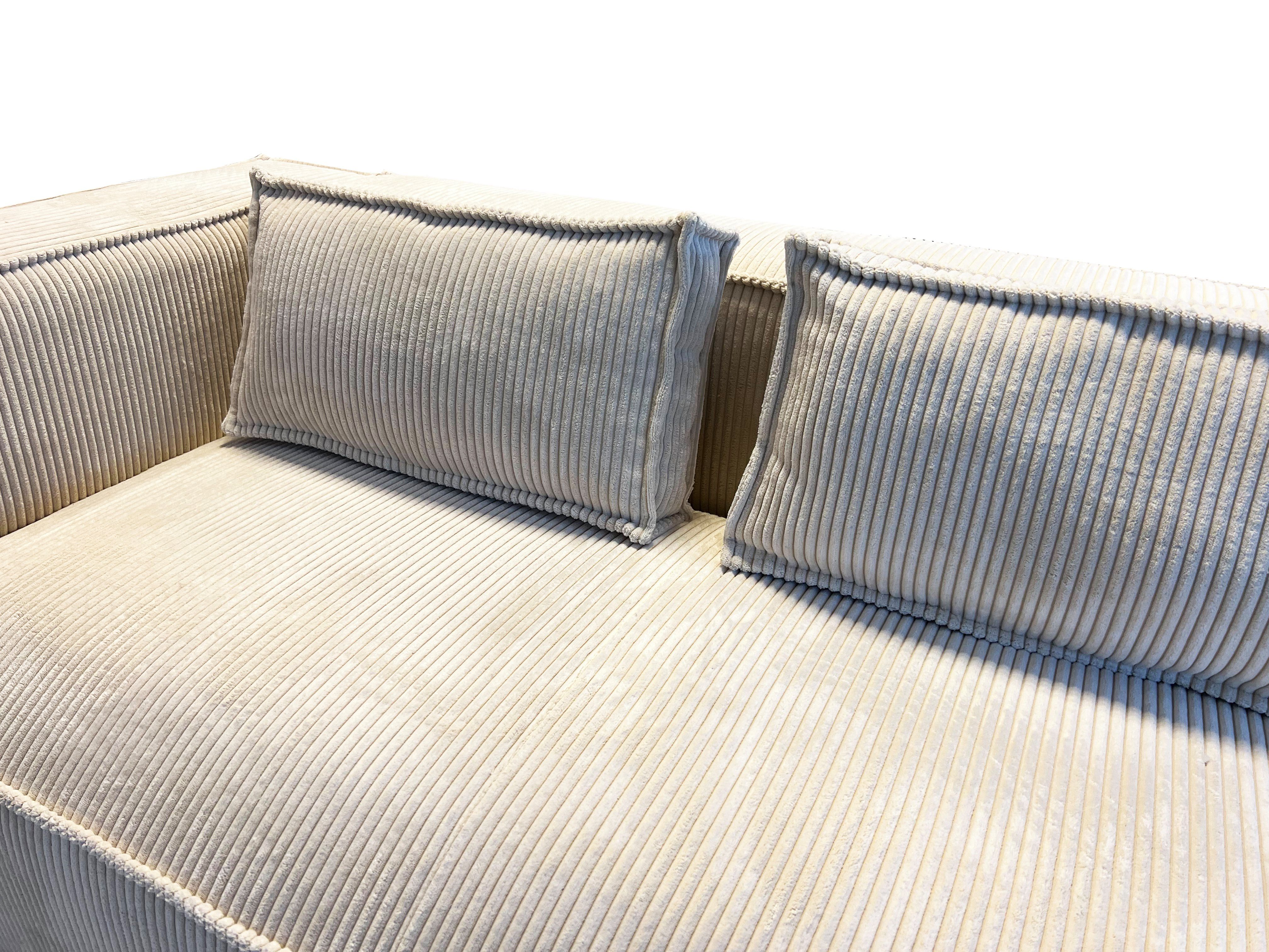 3-Sitzer sofa mit Teile, Renne, Cord S-Style Möbel Wellenfederung 1 Beige