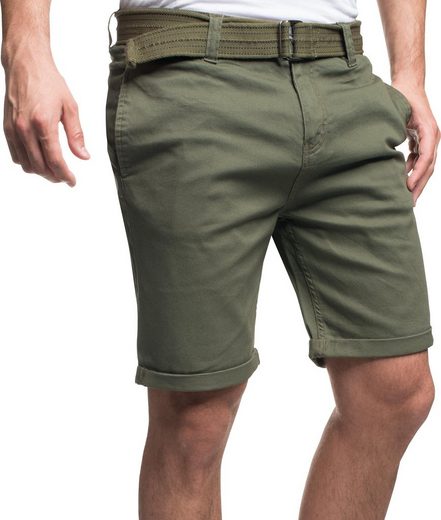 SUBLEVEL Chinoshorts »61777« (Set, 2-tlg., mit abnehmbarem Gürtel