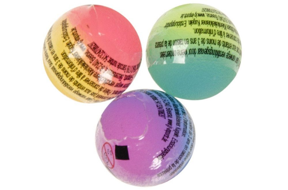 LG Designs Flummi Ball Mix, Gummiball, Dopsball Neon Frosted ca 25cm (1-St), Mitbringsel, Beutetaschenfüller, Mitgebsel