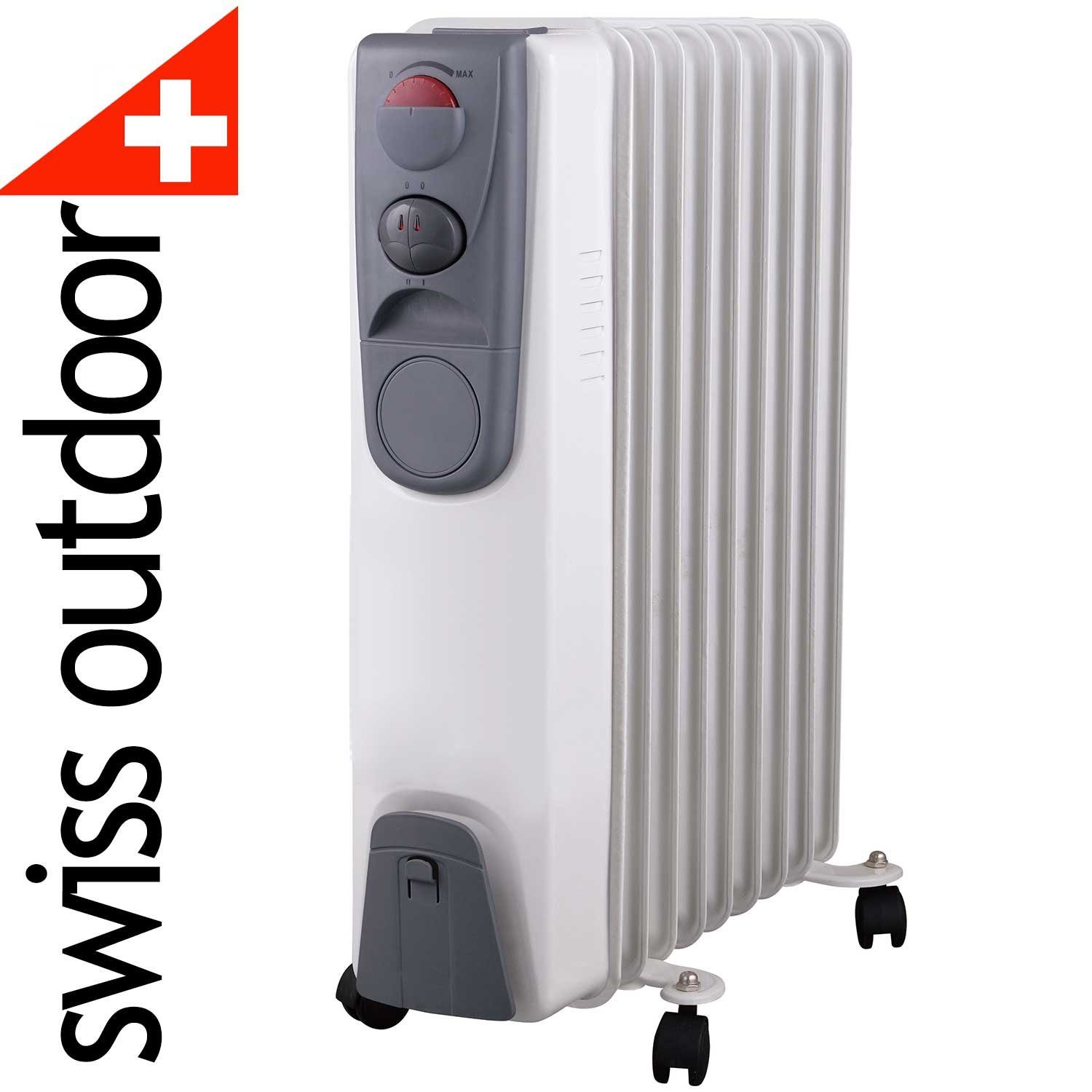 Swiss Outdoor Ölradiator Ölradiator Ölheizung Mobile Heizung Elektrisch, Überhitzungsschutz