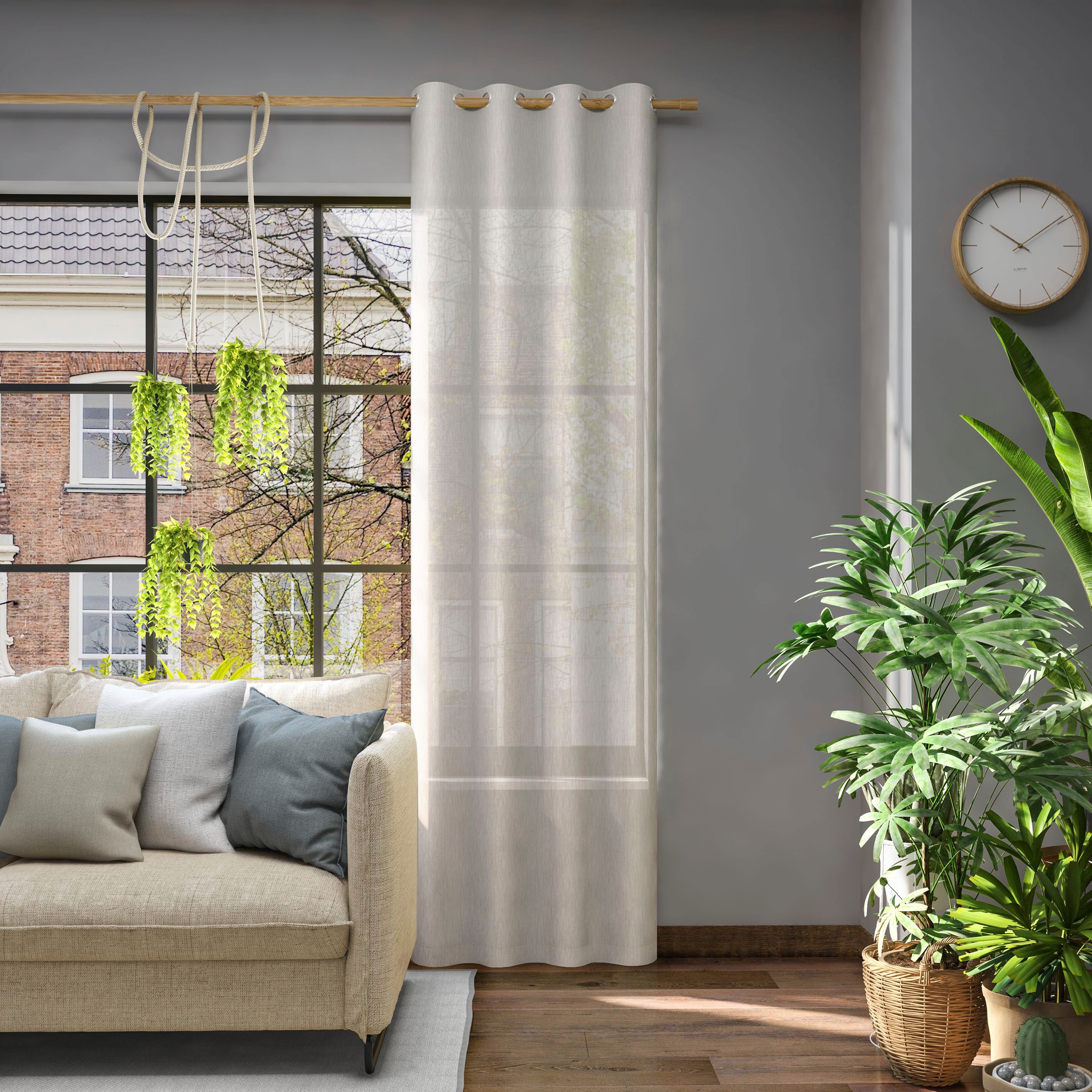 Neutex for you! Vorhang Libre-ECO (1 St), Ösen, halbtransparent, Jacquard, Breite 142 cm, nach Maß