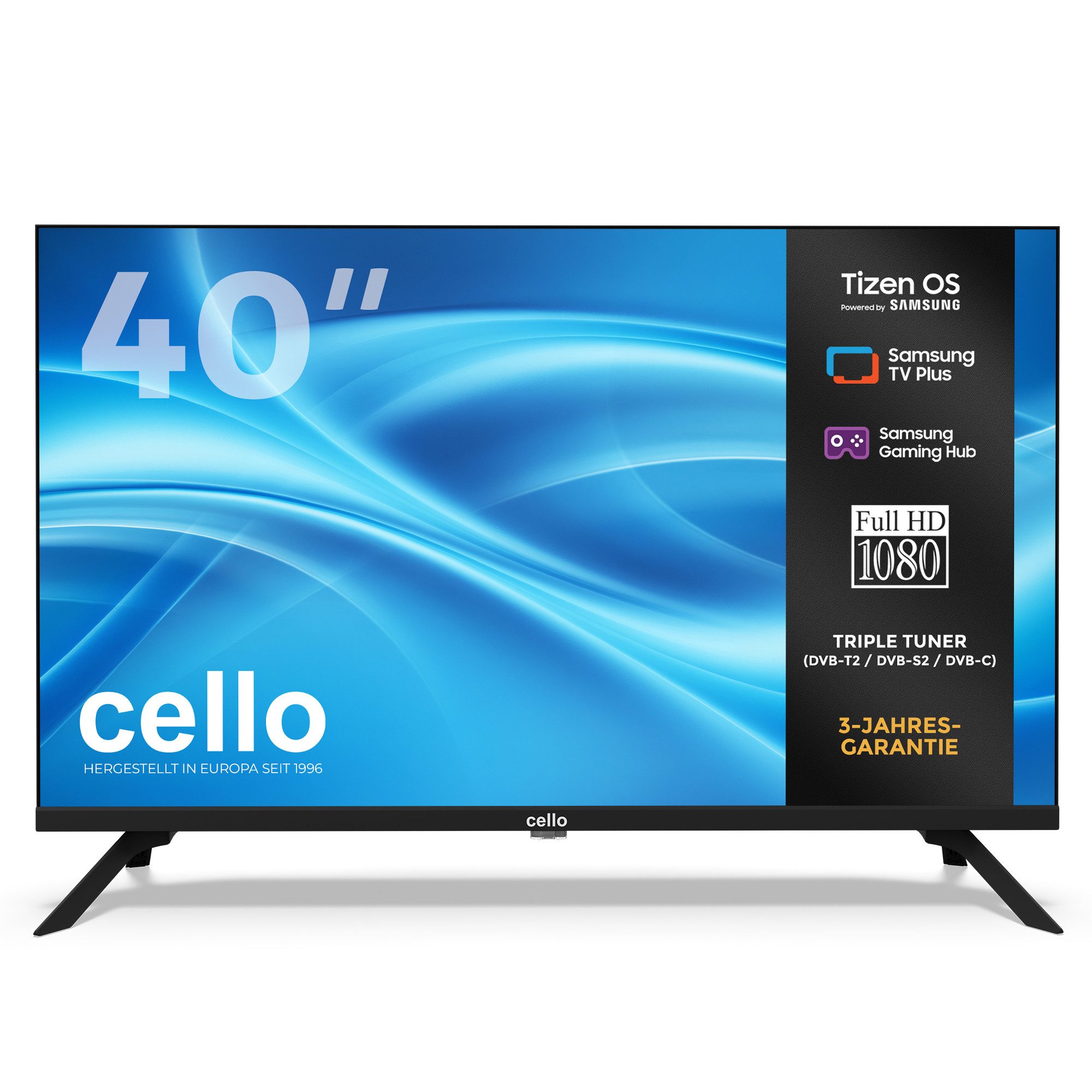 Cello C4025TZ LED-Fernseher (102 cm/40 Zoll, Full HD, Tizen OS by Samsung, Smart-TV, Gaming Hub, Bluetooth, Smart TV, CI Slot, Triple Tuner)