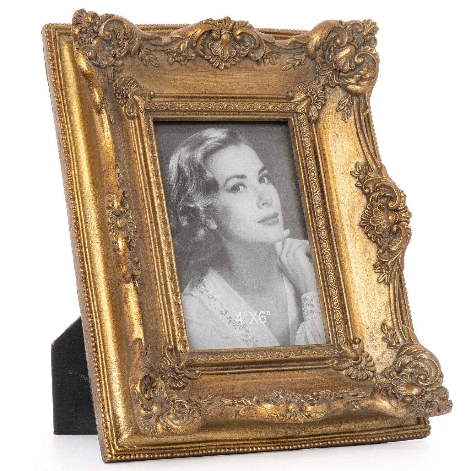 Moritz Bilderrahmen Barock Floral Blumen Gold, Fotorahmen Antik Verziert Ornamente Bilderhalter. € 24,99