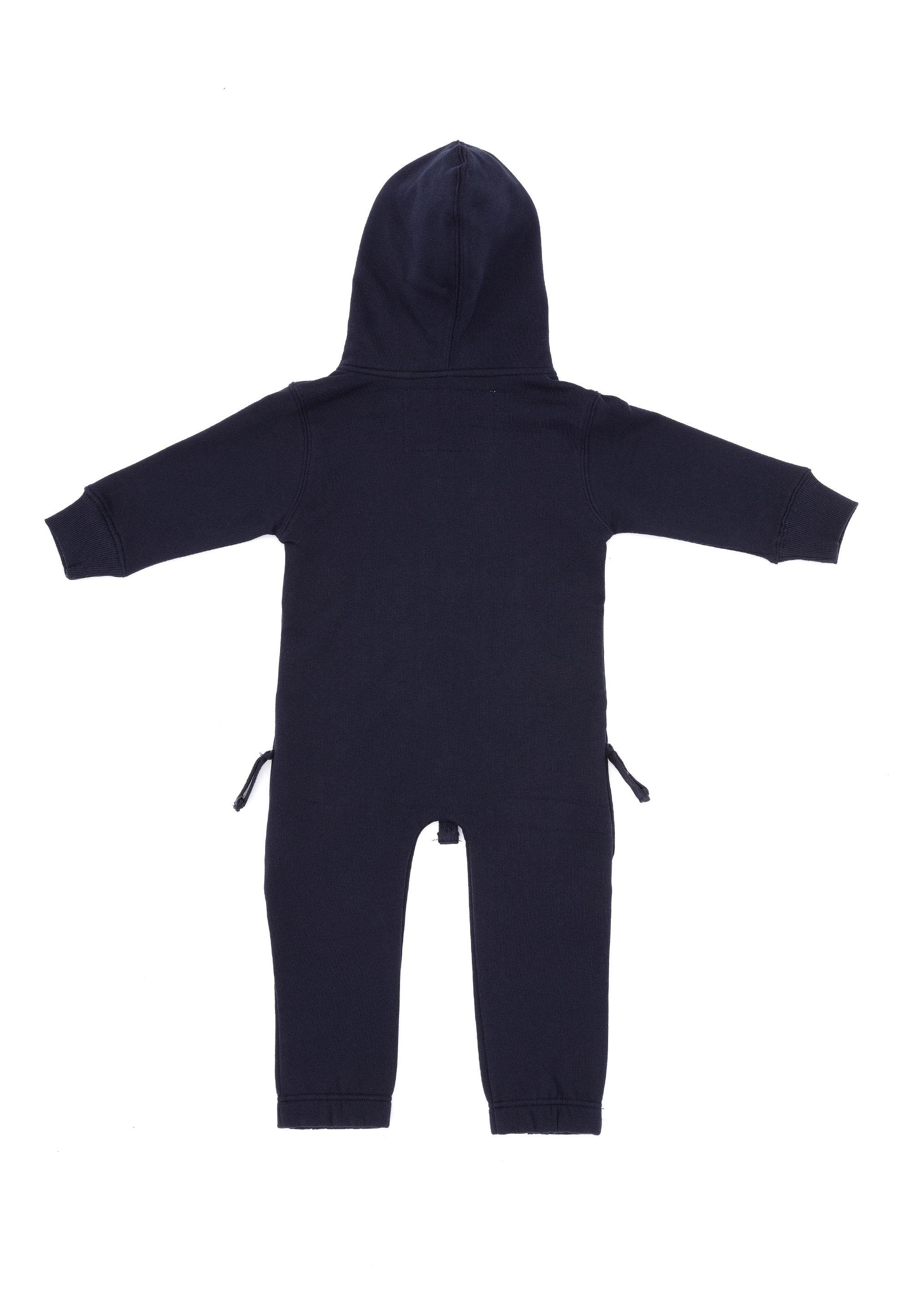 Moniz Jumpsuit aus weichem dunkelblau Material kuschelig