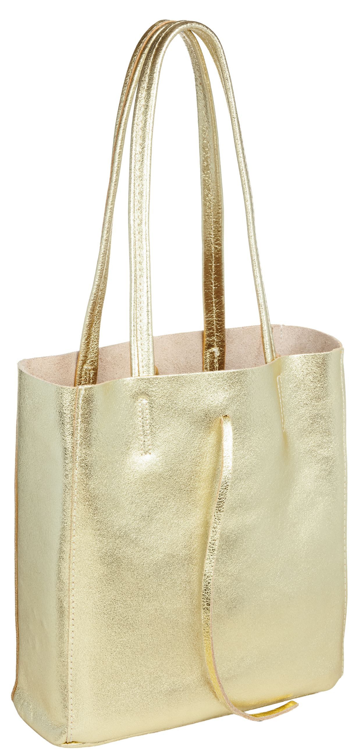 Caspar Schultertasche Mittelgroße Leder Shopper Damen Tasche - CLASSIC LINE - Modell No.814, casual, leicht & unempfindlich - 100% Echtleder - Handmade in Italy – Bild 2 von 5