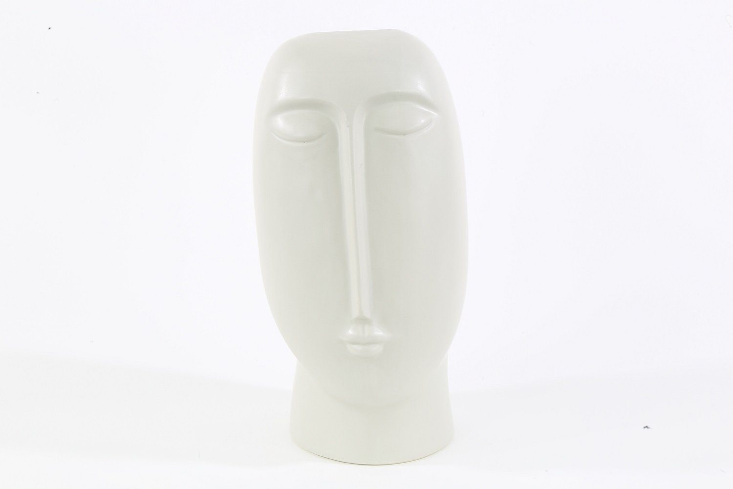 Parts4Living Dekovase Keramik Vase mit Gesicht Tischvase Blumenvase Keramikvase im modernen Stil weiß 14x25 cm
