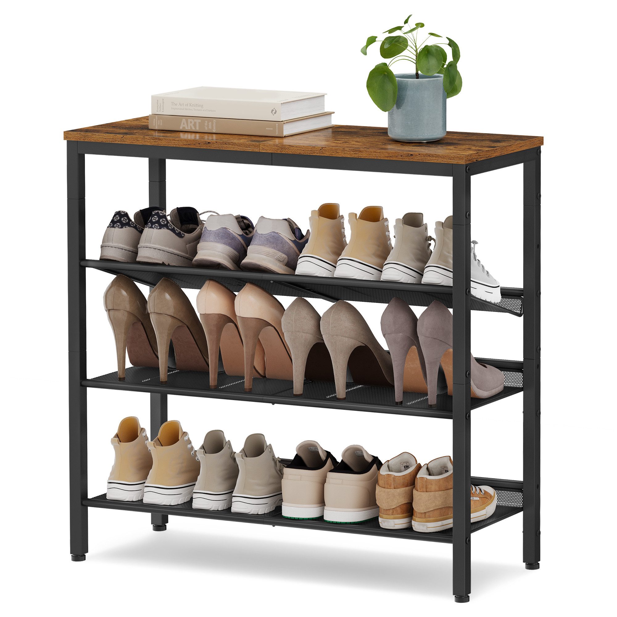 VASAGLE Schuhregal Schuhschrank, Schuhregal, Schuhablage, 4 günstig online kaufen