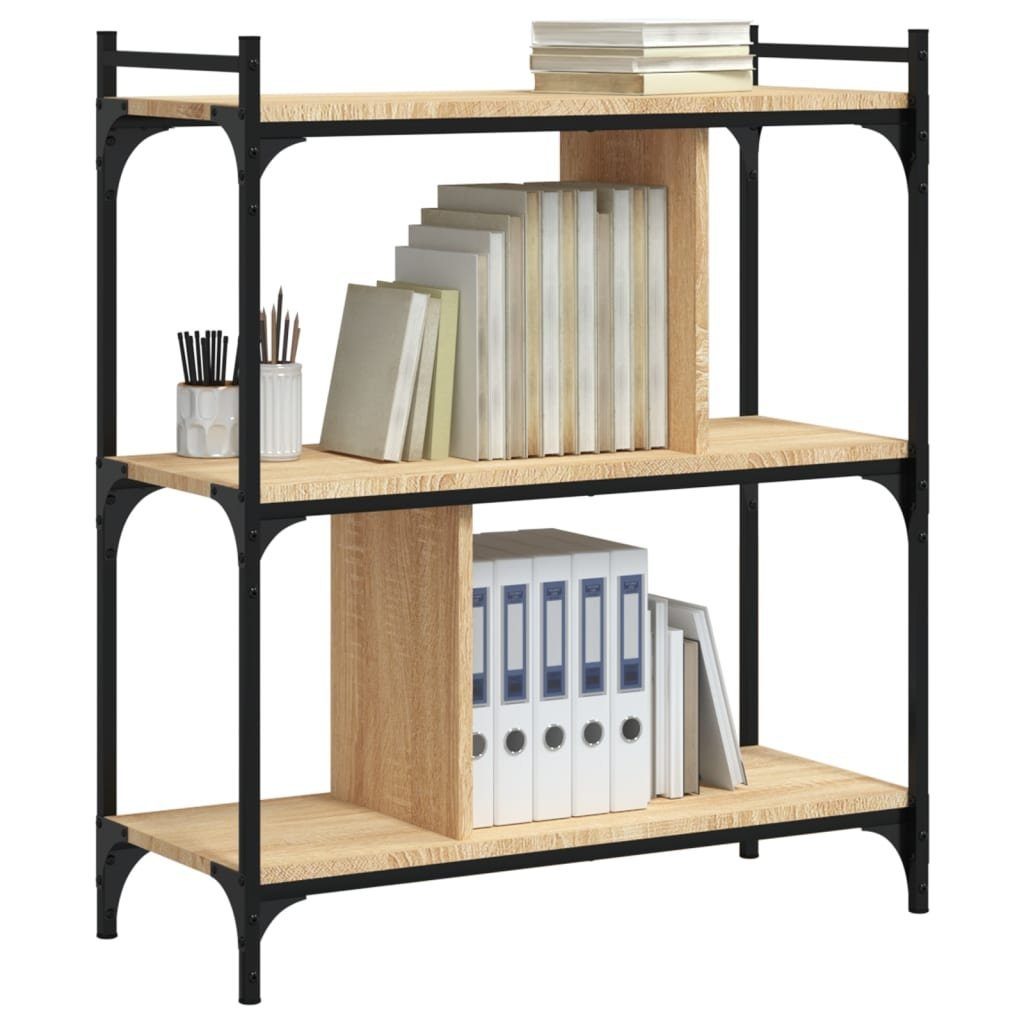 Bücherregal Eiche Sonoma-Eiche 1-tlg. Holzwerkstoff, Böden 76x32x88 Sonoma vidaXL cm 3 Bücherregal