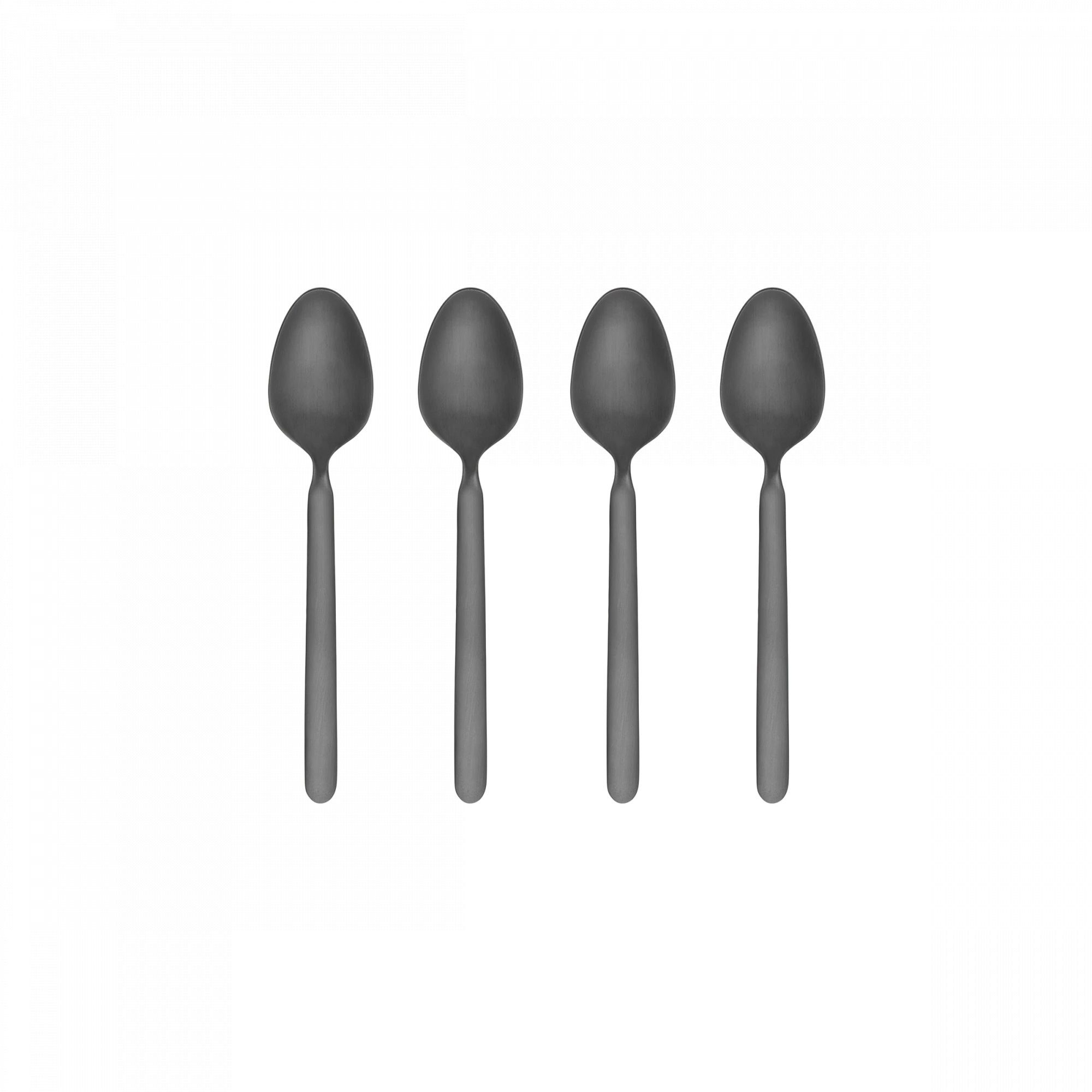 blomus Besteck-Set -STELLA- Designer Besteck-Serie in exklusiven Farben (4-tlg), 4 Personen, Edelstahl, Kuchengabeln, Espressolöffel, Elegant, Gold, Schwarz, Silber, Design Award