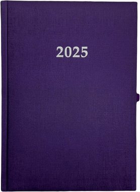 ADINA Stehsammler 2025 ADINA Buchkalender Chefplaner A5 violett-metallic 1 Tag 1 Seite